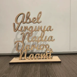 Figura para decoración de madera personalizable
